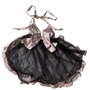 Victoria’s Secret Satin & Mesh Babydoll lingerie Top – Size Small